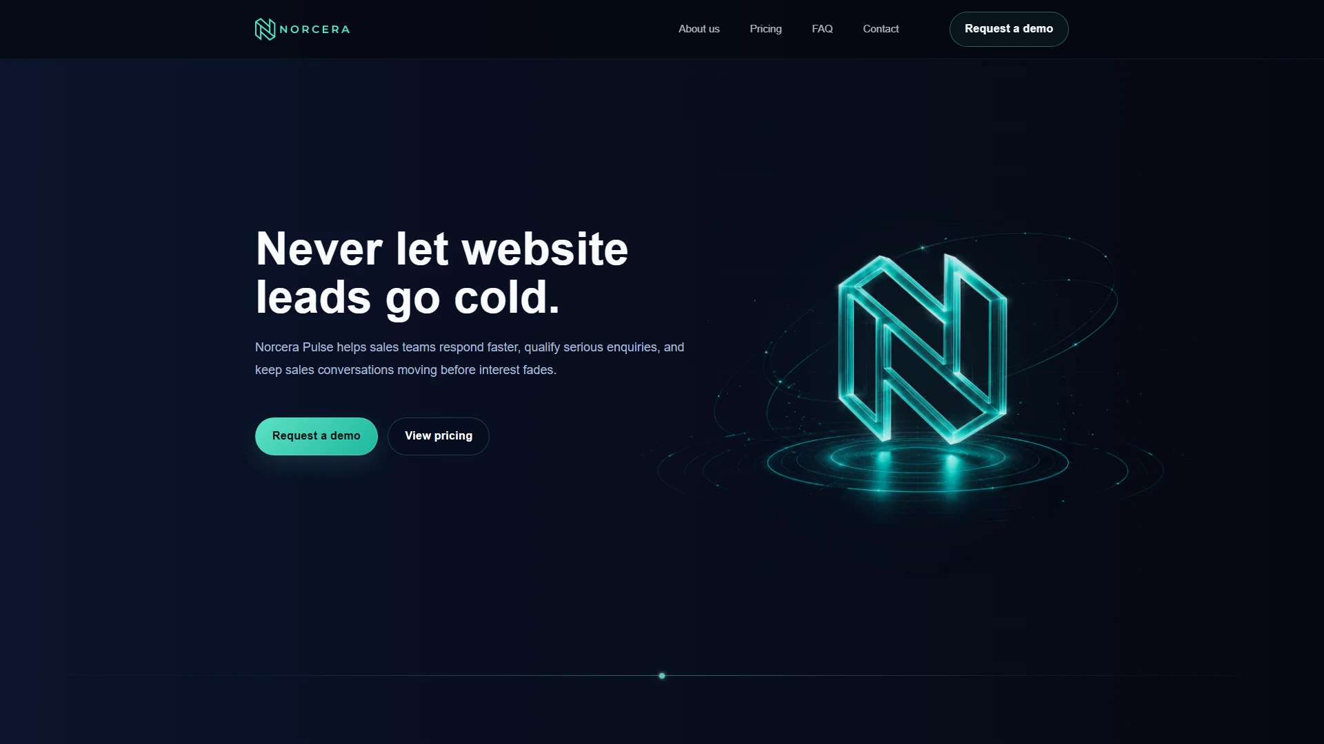 The real Norcera Pulse landing page, captured from norcera.co.za.